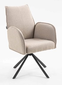 HR280 BAZĂ STEA Scaun Latte Boucle cu Bază Neagră