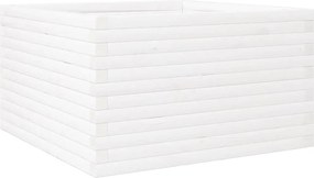 vidaXL Jardinieră de grădină, alb, 80x80x46 cm, lemn masiv de pin