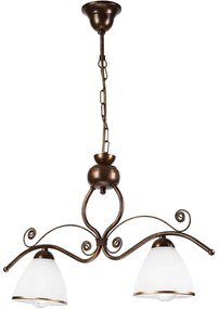 Lustră pe lanț RETRO 2xE27/60W/230V cupru/patină