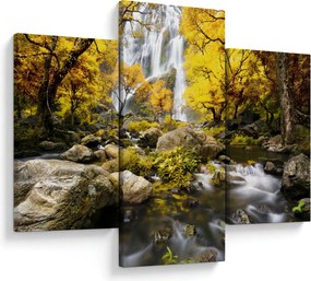 Tablou - Cascade în peisaj de toamnă, galben (90x60 cm)