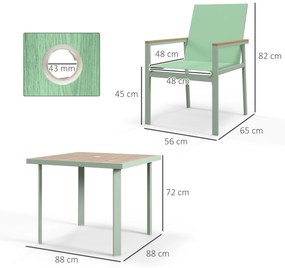 Outsunny Set Mobilier de Gradina 5 Piese, Masa cu Blat de Sticla si Gaura pentru Umbrela, 4 Fotolii Confortabile cu Sezut si Spatar | Aosom Romania