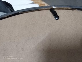 OFERTA Oglinda rotunda neagra cu maner din piele NAHAD Ø50 cm clasa II