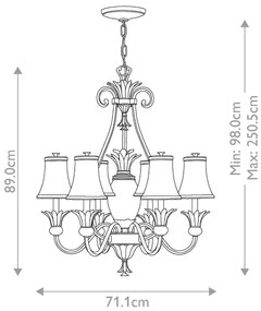 Lustră pe lanț Hinkley HK-PLANT7-PZ PLANTATION 7xE14/40W/230V bronz