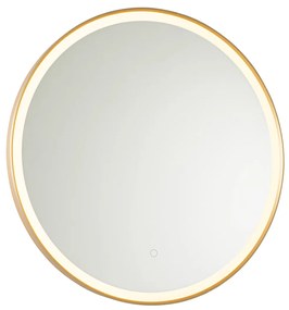 Oglinză de baie aurie 70 cm cu LED inclus cu dimmer tactil - Miral