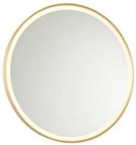 Oglinză de baie aurie 70 cm cu LED inclus cu dimmer tactil - Miral