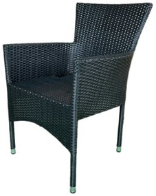 Autronic Scaun de grădină, metal, polyrattan,negru , AZC-S2117 BK