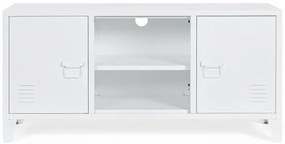 Comoda TV alba din metal, 120,5x40x58,5 cm, Cambridge Bizzotto