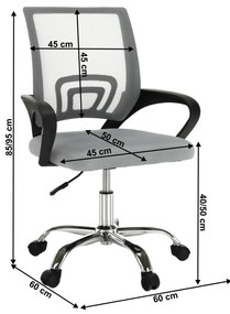 Scaun de birou,  gri negru, DEX 2 NEW