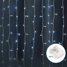 Aigostar-LED Ghirlandă de Crăciun pentru exterior 300xLED/8 funcții 3xAA 6x2m IP44 alb rece