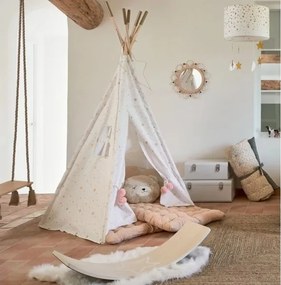 Atmosphera - Oglindă de perete pentru copii CAMPAIN, diam. 38 cm, din ratan