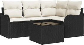 vidaXL Set de canapele pentru grădină 5 pcs Maro poliratan