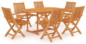 vidaXL Set mobilier grădină, 7 piese, lemn masiv de tec