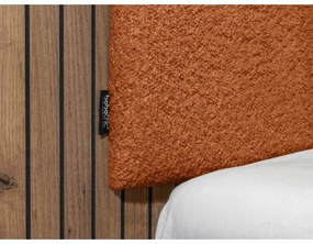 Pat matrimonial portocaliu cu somieră 140x190 cm Lior – Bobochic Paris