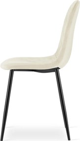 Scaun din catifea bej ASTI cu picioare negre