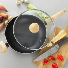 Tigaie wok cu capac 28cm, invelis non-stick, negru, Scandi Smartstone