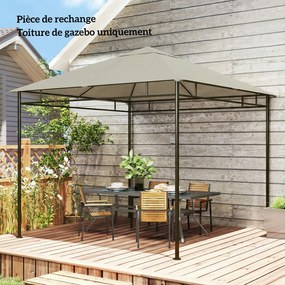 Outsunny Pânză de schimb pentru pavilion tonelă cort acoperiş de înlocuire gazebo de grădină poliester 180 g/m² 3 x 3 m gri | Aosom Romania