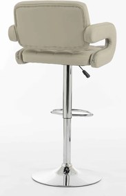 HR8403W Scaun Ecru Piele Ecologica Premium Soft cu Bază Cromata