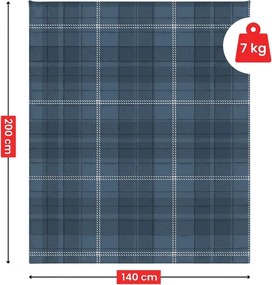 Patura cu greutate GRAVIA NAVIRA 140 × 200 cm, 9 kg, albastru inchis
