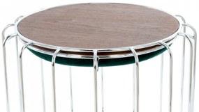 Taburet tapitat/masuta de cafea rotund/a Comfortable 50x50x45 cm verde