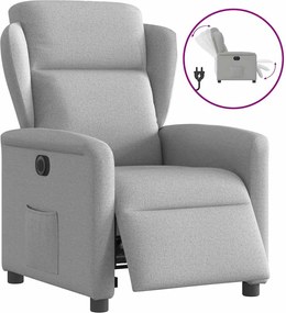 vidaXL Scaun reclinabil electric Cloud Grey Fabric