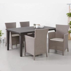 Scaun de grădină Iowa, culoare cappuccino, cu pernă nisip