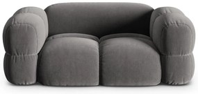 Canapea gri cu tapițerie din catifea 180 cm Loretto – Cosmopolitan Design