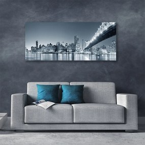 Tablou pe panza canvas Bridge City Arhitectura Gray