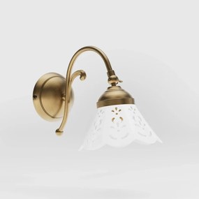 Aplica de perete din alama si abajur ceramic Zefira