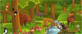 Tablou pentru copii cu animale (120x50 cm)