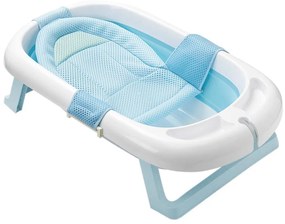 Cadita pliabila bebe cu plasa-albastru
