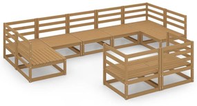 3076202 vidaXL Set mobilier de grădină, 9 piese, lemn masiv de pin
