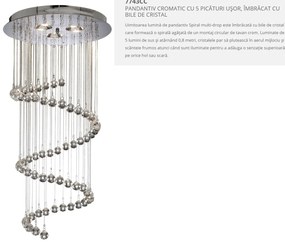 Lustra cristal design modern 39cm Hallway 5L 7743CC SRT