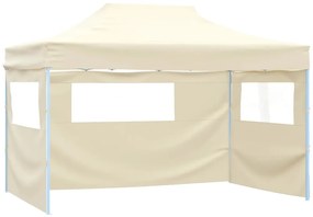 vidaXL Cort de petrecere pliabil cu 3 pereți, crem, 3 x 4 m, oțel