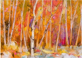 Tablou pe sticlă - Pădurea toamna (70x50 cm)