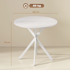 HOMCOM Masă Da Dining Rotund Stil Industrial Con Picioare în X Ø80x75 cm | Aosom Romania