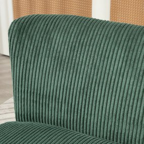 HOMCOM Canapea de 2 locuri tapițată, lemn, material textil cu aspect de catifea, spumă, 117 x 56,5 x 77 cm, Verde | Aosom Romania