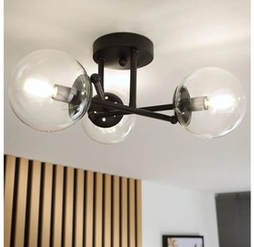 Brilagi - Lustră aplicată MALIVA 3xE14/15W/230V negru/transparent