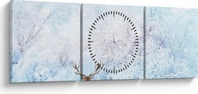 Tablou - Cerb maiestuos (cu ceas) (90x30 cm)