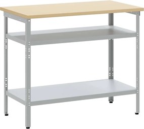 vidaXL Masă de lucru Gri 100 x 55 x 85 cm Oțel vopsit electrostatic