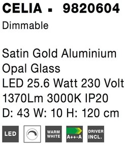 Lustra LED dimabila cu telecomanda design modern Celia auriu