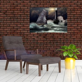 Tablou - Vapor în furtună (90x60 cm)