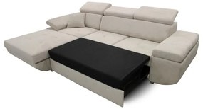 Canapea colțar extensibilă L CASTELO, cu spațiu de depozitare, stânga, gri