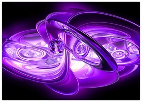Tablou pe sticlă fractalilor în violet (70x50 cm)