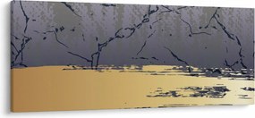 Tablou - Albastru și aur abstracție N⁰1 (120x50 cm)