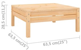 Taburet de gradina, lemn masiv de pin Maro, suport pentru picioare, 1
