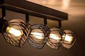 Plafoniera 4L design industrial Aberama negru
