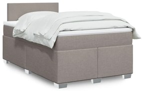 vidaXL Pat box spring cu saltea, gri taupe, 120x200 cm, textil
