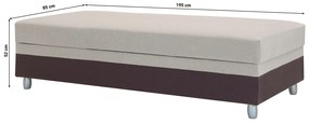 Pat de o persoană 85 cm Sodak (maro + Maro gri) (cu sp. depozitare). 1100766