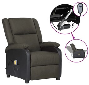 3098377 vidaXL Fotoliu de masaj electric, gri închis, piele ecologică/textil