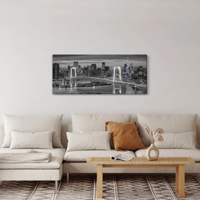 Tablou - Orașul mare cu turnul mov (120x50 cm)
